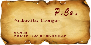 Petkovits Csongor névjegykártya